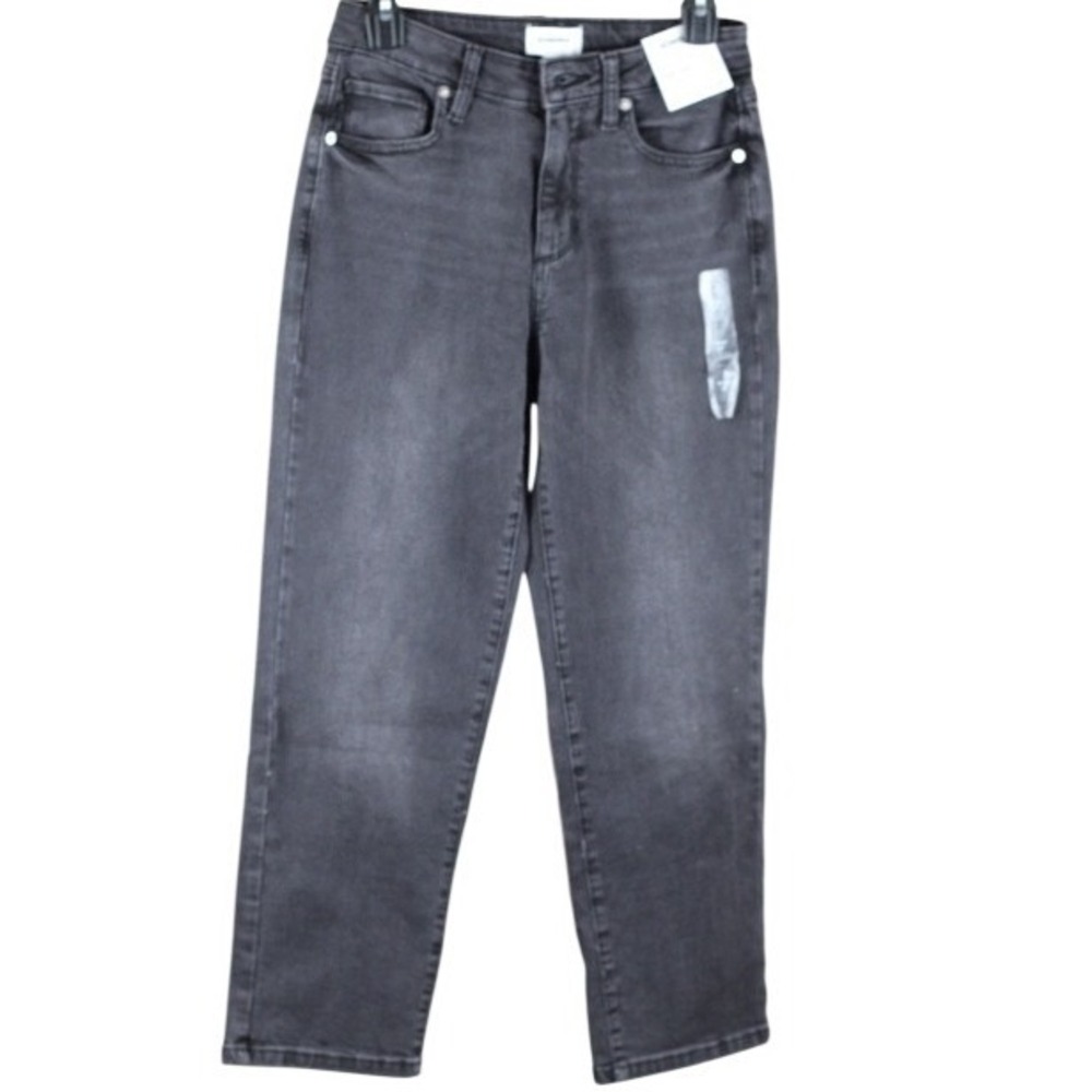Sonoma Goods For Life Womens High Rise Straight Jeans Black Petite 6P NWT